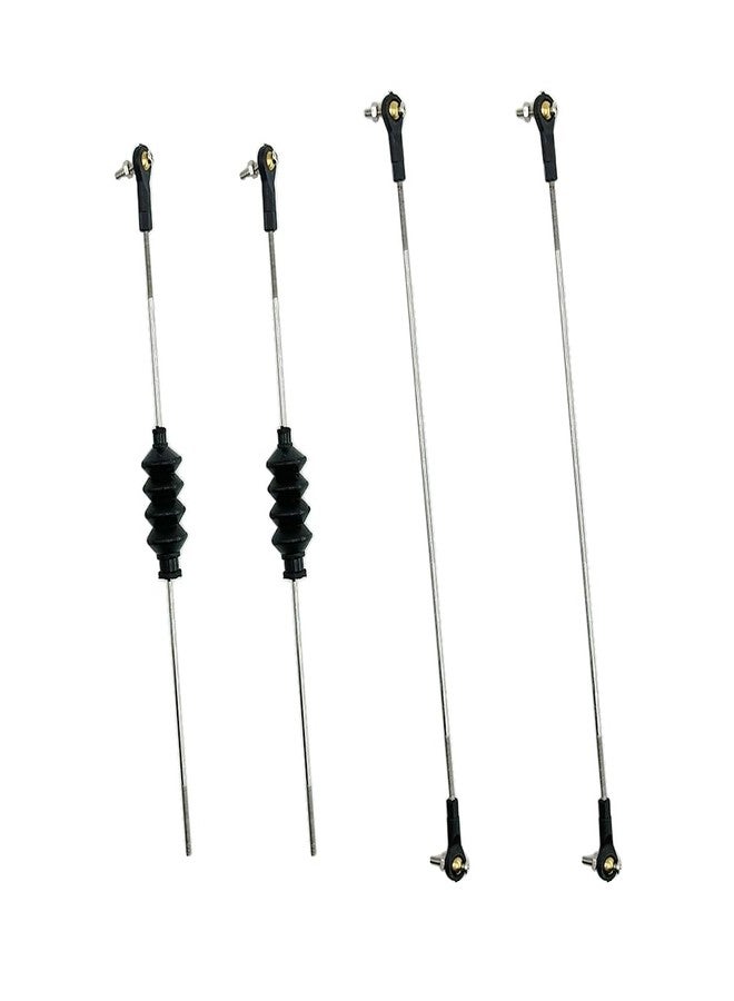 URIMPAVIDO 4PCS RC Boat Pushrod Set Plastic Tie Rod End Ball Head End with Push Rod and Rubber Seal Bellow for RC Boat Ship Airplane DIY Model Toy Part (M2 Rod End,M2x150mm Pushrod) - Image 1